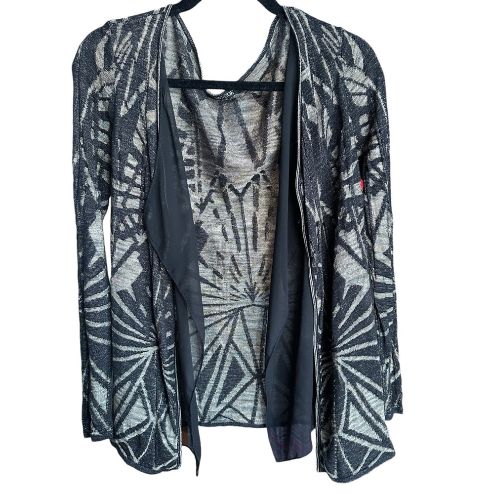 Nic & Zoe Cotton Knit and Chiffon Light Weight Cardigan (M)